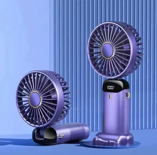 Foldable Mini Fan with Phone Stand & Screen